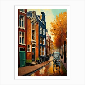 Wall painting print, Amsterdam, Netherlands, landscape art, Van Gogh style, fine art..247 Art Print