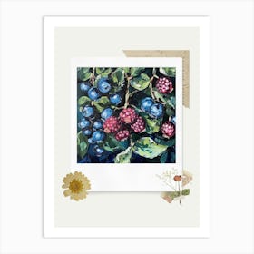 Scrapbook Blueberries Fairycore Painting 3 Art Print