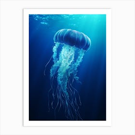 Sea Nettle Jellyfish Ocean Realistic 4 Art Print