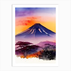 Mount Kilimanjaro Watercolour Art Print