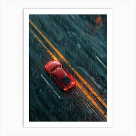 Car Driving In The Rain 6 Art Print