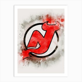 New Jersey Devils Watercolor Art Print