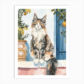 Maine Coon Storybook Illustration 3 Art Print