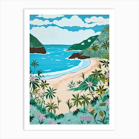 Anse De Grande, Salin, St Barts, Matisse And Rousseau Style 2 Art Print