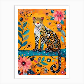 Kitsch Leopard Painting 2 Art Print