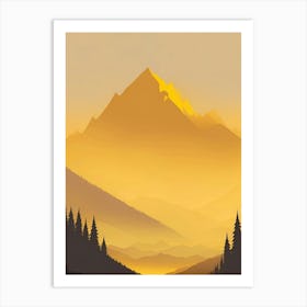 Misty Mountains Vertical Composition In Yellow Tone 42 Art Print