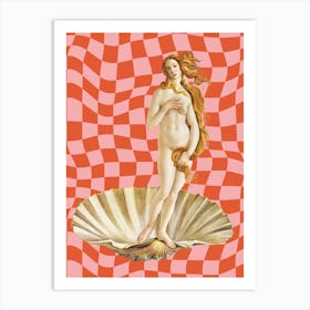 Checkered Birth Of Venus Art Print