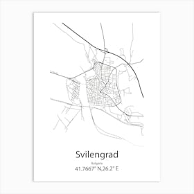 Svilengrad,Bulgaria Minimalist Map Art Print