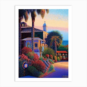 Carlsbad, City Us  Pointillism Art Print