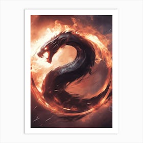 Dragon In Flames Poster