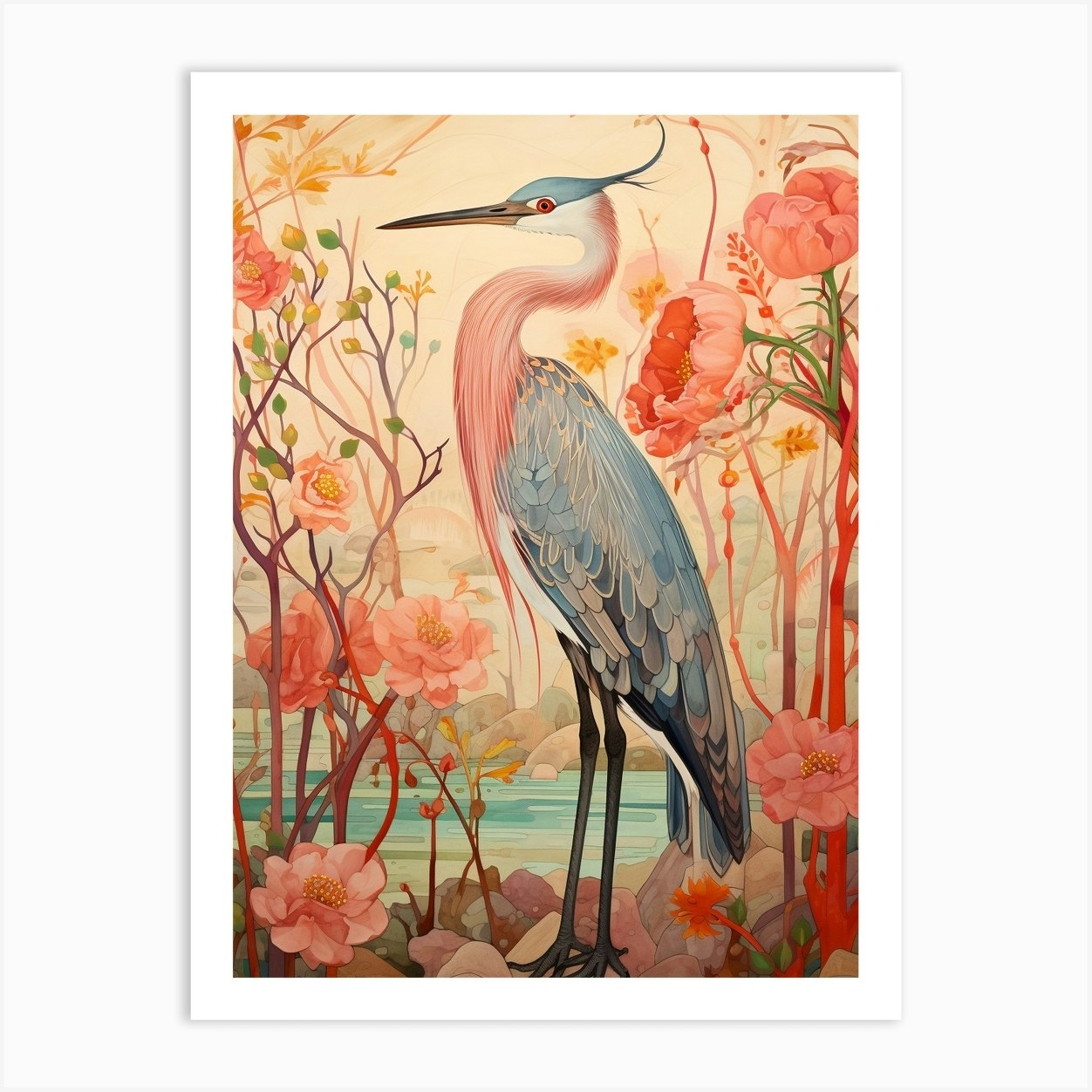 Crane Bird In Water Paint By Numbers 