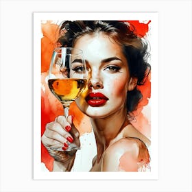 Golden Wine Female Lust 5. Art Print