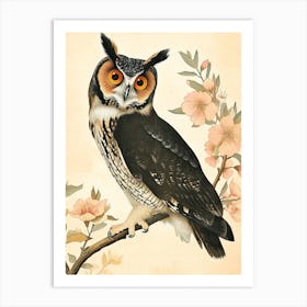Australian Masked Owl Vintage Illustration 4 Art Print