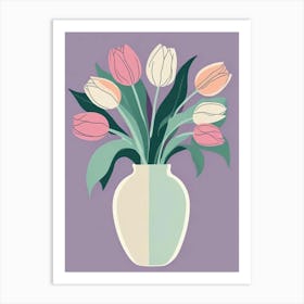 Green Tulips Vase Art (6) Art Print