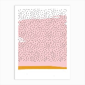 Pink And Mustard Abstract Art Print