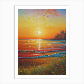 Sunset At The Beach 18 Art Print