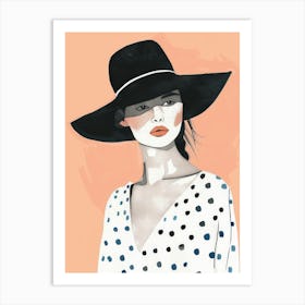 Polka Dot Hat Art Print