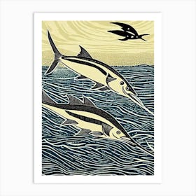 Marlin II Linocut Art Print