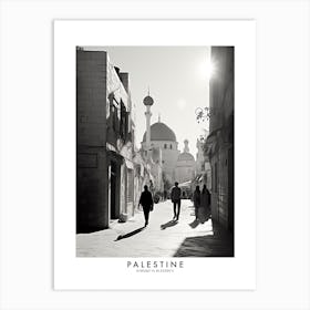 Poster Of Palestine, Black And White Analogue Photograph 1 Art Print