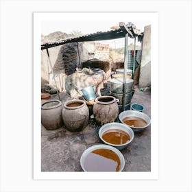 Pots And Pans In A Kitchen In Burkina Faso In West Africa Art Print