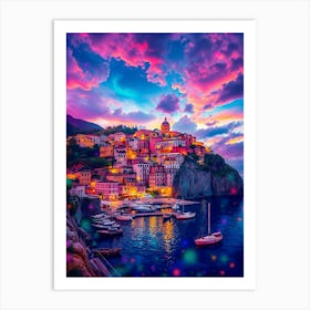 Sunset In Cinque Terre 1 Art Print