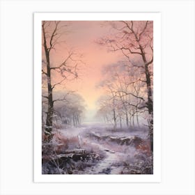 Dreamy Winter Painting The New Forest England 1 Art Print