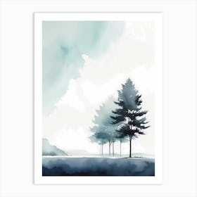 Watercolor Of Trees 1 Art Print