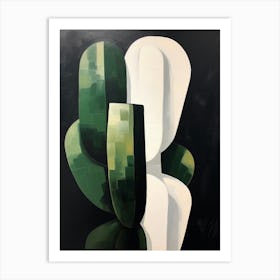 Modern Abstract Cactus Painting Bishops Cap Cactus 1 Art Print