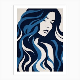 Blue Haired Woman 1 Art Print