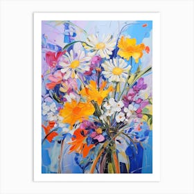 Abstract Flower Painting Cineraria 2 Art Print