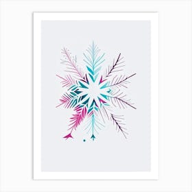 Unique, Snowflakes, Minimal Line Drawing 4 Art Print