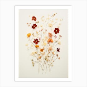 Pressed Flower Botanical Art Wildflowers 5 Art Print