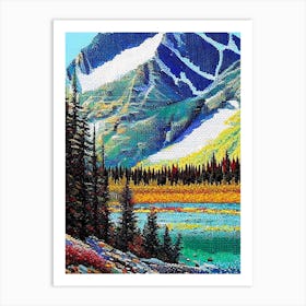 Jasper National Park Canada Pointillism Art Print