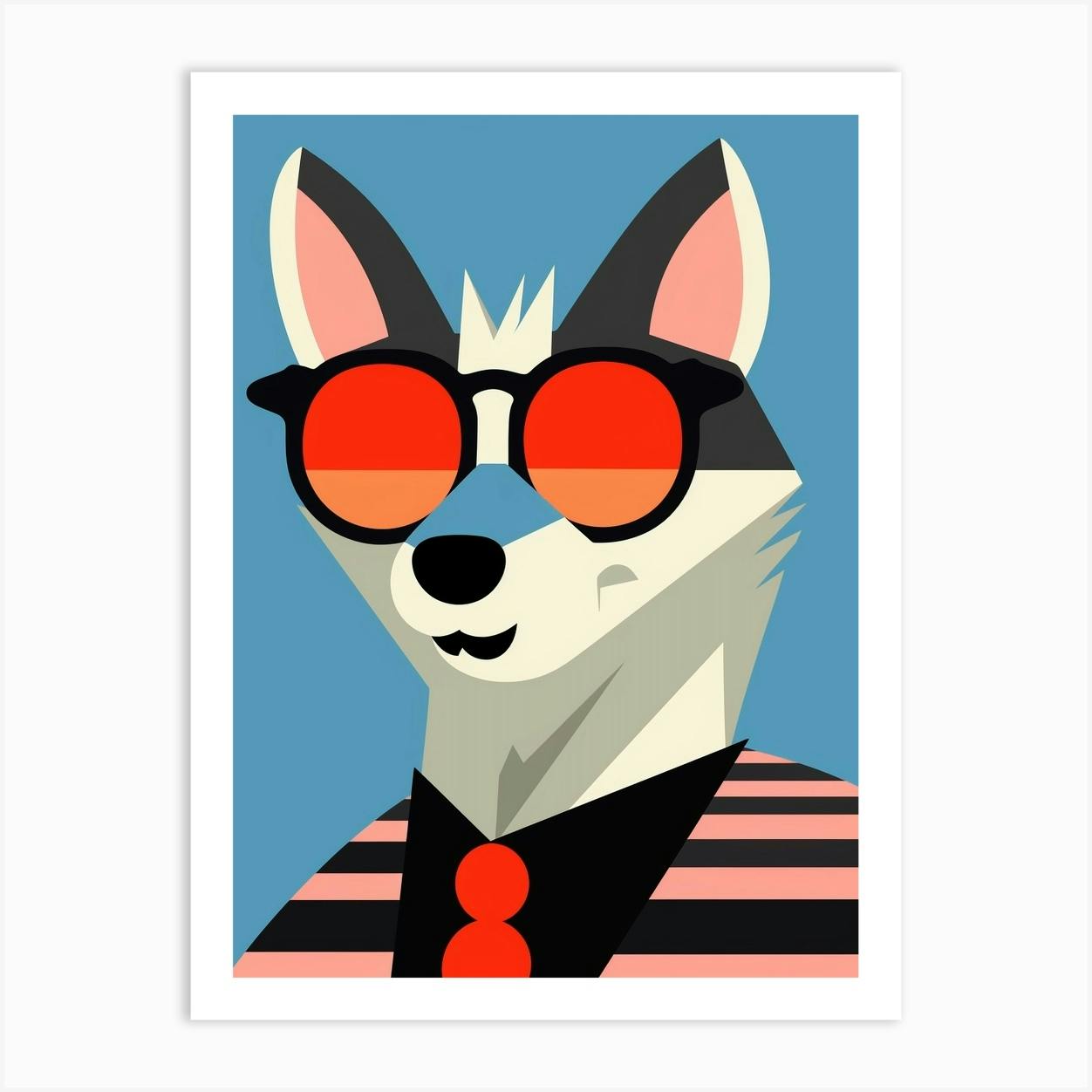 Portrait Of A Wolf Wearing Sunglasses by OddRed496 on DeviantArt