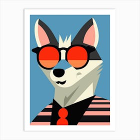 Little Timber Wolf 3 Wearing Sunglasses Art Print