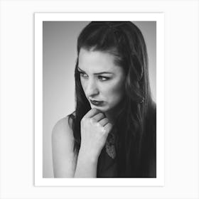 Black And White Portrait Of A Woman 4 Art Print