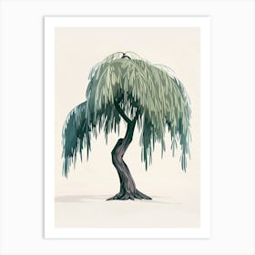 Willow Tree Pixel Illustration 3 Art Print
