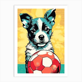 Retro Puppy wants to Play Art Print