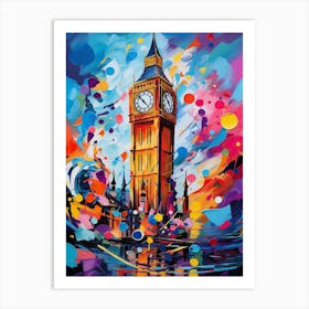 Big Ben Tower London III, Vibrant Abstract Modern Style Painting Art Print