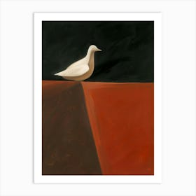 White Dove On A Red Cliff Art Print