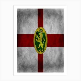 Alderney Flag Texture Art Print