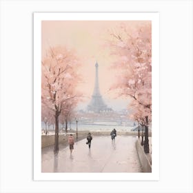 Dreamy Winter Painting Paris France 4 Art Print