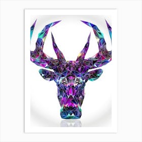 Geometric Deer Head Art Print