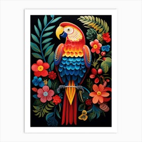 Folk Bird Illustration Macaw 1 Art Print
