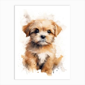 Baby Puppy Dog Watercolour Nursery 1 Art Print
