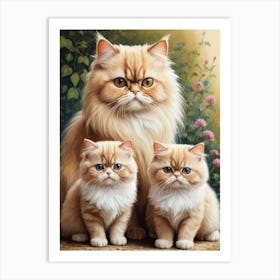 Persian Cat Family Art Print