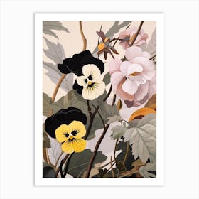 Flower Illustration Wild Pansy 3 Art Print