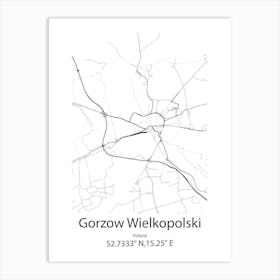 Gorzow Wielkopolski,Poland Minimalist Map Art Print