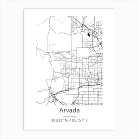 Arvada,United States Minimalist Map Art Print