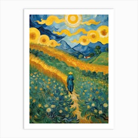 Sunflowers In The Field Art Print